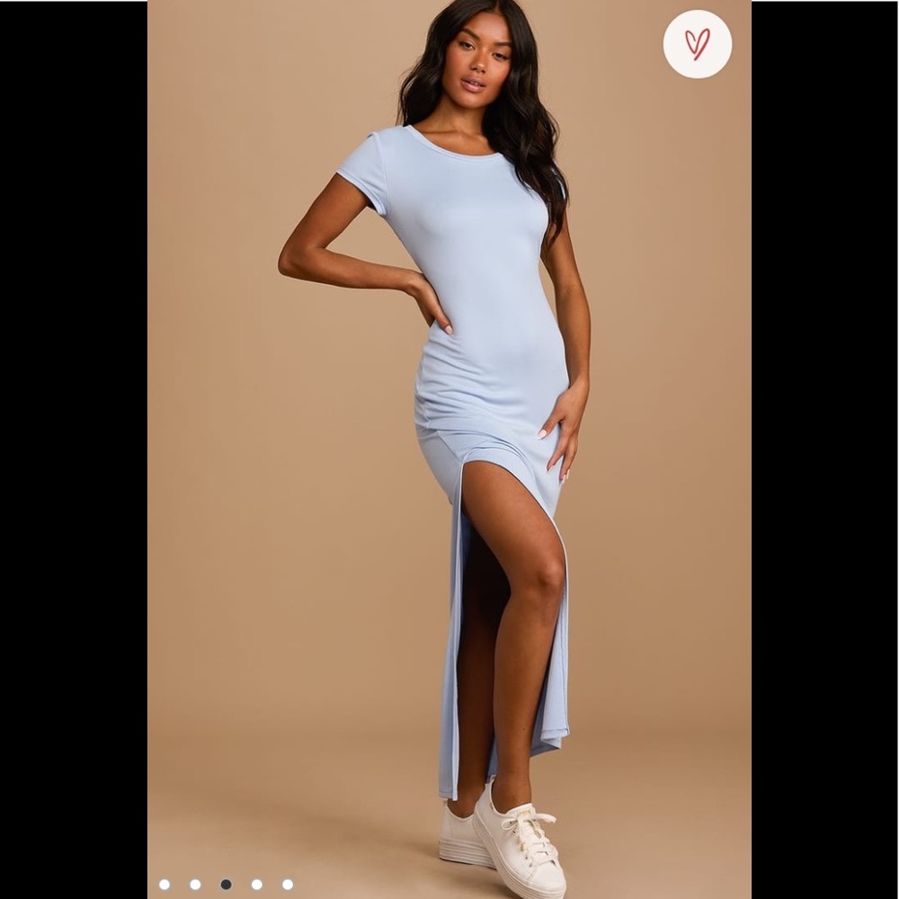 *****SOLD****NWT Lulu's Light Blue Short Sleeve T-Shirt Dress